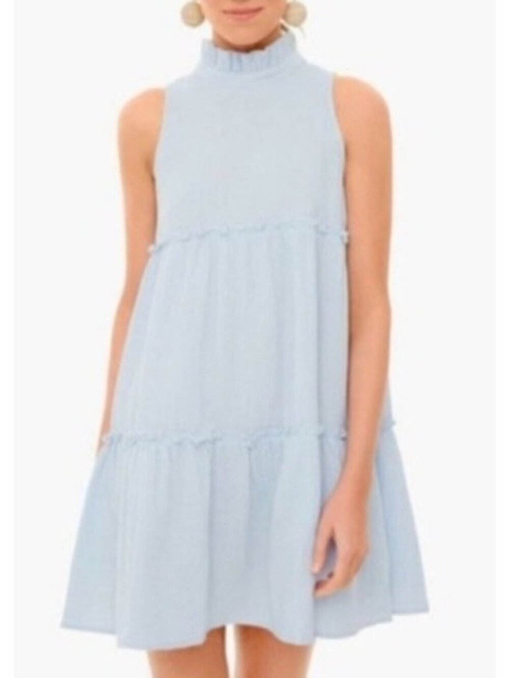 Pomander Place Women's Sz Large  Morgan Gauzes Sleeveless Dress High Neck